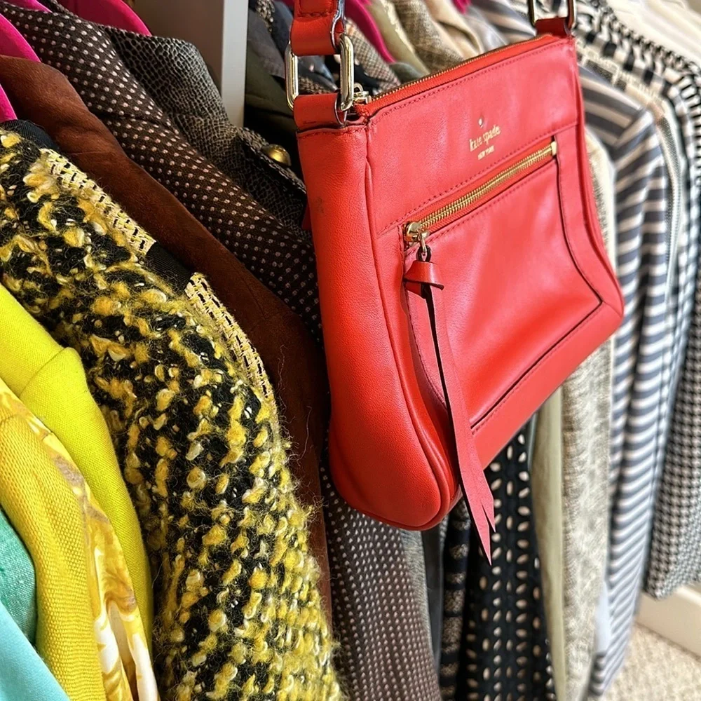 Kate Spade red leather crossbody bag